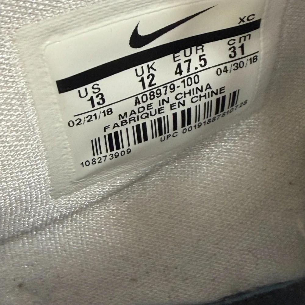 Size 13 Nike Kyrie Low 1 White/Black Mens Lace Up Athletic Sneaker A08979-100